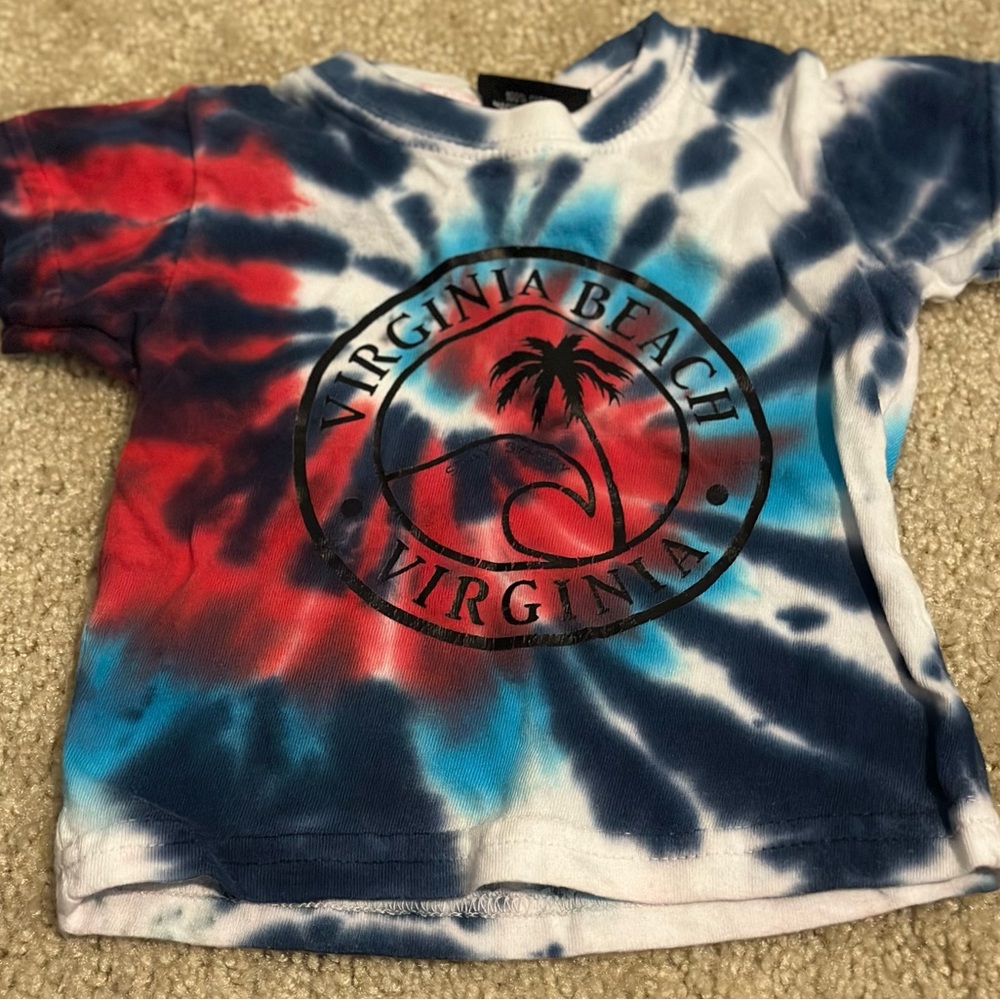 Kids Tie-Dye Virginia Beach Tee - Red, Blue, White